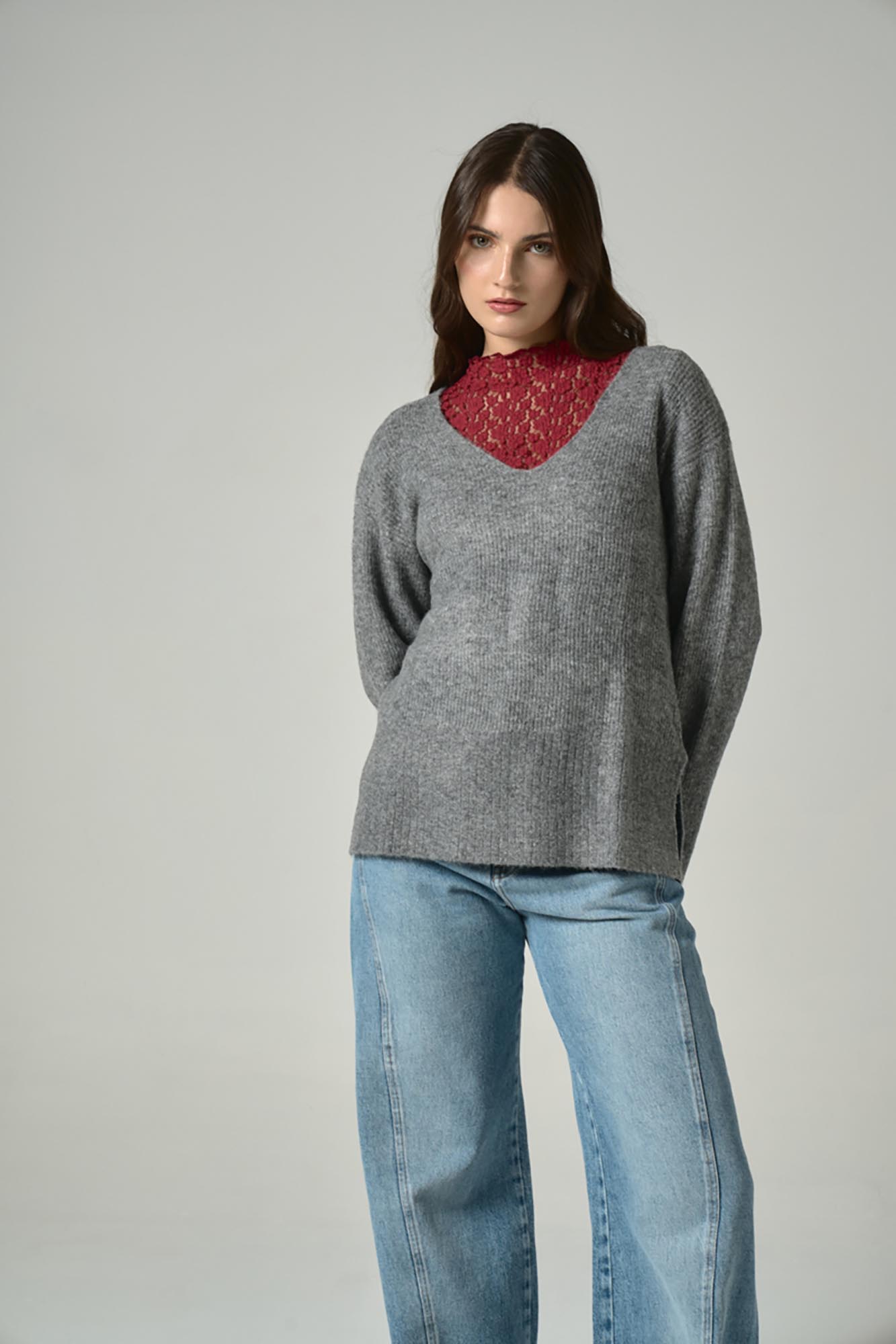 SWEATER ÁRBOL GRIS MELANGE